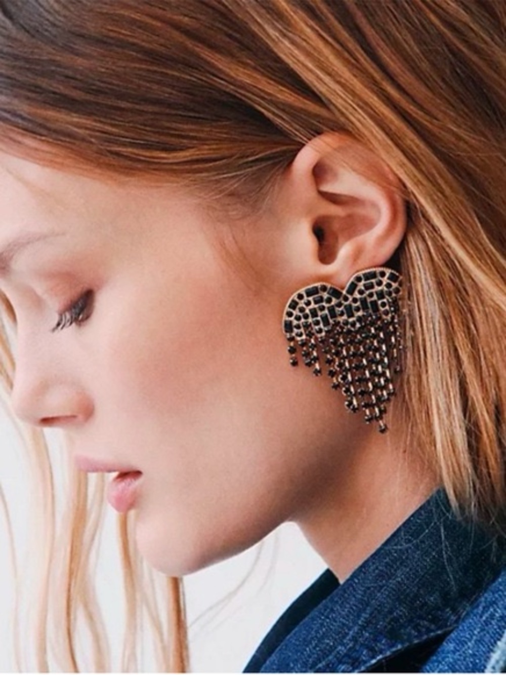 Free People Hearts On Fire Fringe Drop Earrings - Picture 2 of 2